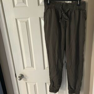 Olive color, super soft, jogger.